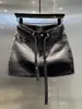 Falda de Mezclilla Vintage con Gradiente de Pedrería para Mujer 2026 Verano Talla Grande Cintura Alta Moldeadora Bodycon Línea A Corta Moderna