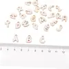 Liga Branca Pingente de Letras Assimétricas com Gotejamento de Óleo Contas Soltas Pulseira DIY Feita à Mão Acessórios de Joias