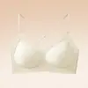 Sujetador de Espalda Descubierta con Tirantes Cruzados de Lunares para Mujer, Moderno y Adelgazante, Versátil, Puramente Atractivo, con Protector de Pecho Acolchado y Engrosado