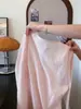 Blusa Feminina Rosa Estilosa Jovem de Alta Qualidade Estilo Francês com Decote V e Mangas Longas com Babados A10603