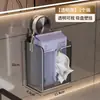 Caja de Pañuelos con Ventosa Transparente Nueva Sin Taladro Montada en Pared Montada en Pared Caja de Almacenamiento para Lavado Facial Baño Cocina Inodoro