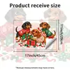 Linda Calcomanía de Pared Autoadhesiva de Teckel Navideño Removible para Pared de Dormitorio Calcomanía Decorativa de Atmósfera Festiva