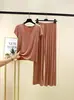 Traje de Pantalón Corto de Manga Corta de Modal Ropa de Casa Verano para Mujer Camiseta Suelta Delgada Pijama Puede Ser Informal Conjunto de Dos Piezas