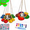 Comedero de pájaros de madera de Amazon para alimentar e hidratar, Comedero colgante con forma de flor, Juguete de manualidades para pintar DIY para niños