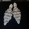 Brincos de Franja de Folha de Resina com Inlay de Strass Prata Agulha Super Fada Brincos com Sensação de Luxo Leve de Alta Qualidade Acessórios de Brinco Pendente Exquisitos Elegantes para Mulheres
