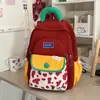 Mochila Escolar Dupla de Ombro Fofa com Estampa de Leopardo de Alto Valor Cor de Vento Color Block Leve Nova 2026 Desenho Animado Dopamina