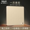 Delixi Socket de Interruptor Ultradelgado Panel de Enchufe Grande Plano Enchufe Dorado Marco de Acero Dorado Shisha Panel Simple 86