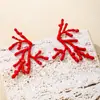 Explosiones Transfronterizas Creativas Chic Estilo Europeo y Americano Metal Ramas de Coral Rojo Pendientes para Mujer de Moda Fotografía Callejera Divertida Oreja
