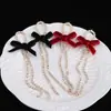 Pendientes Largos de Borla y Lazo de Lujo Ligero de Alta Gama para Mujer, Pendientes Largos Elegantes, Pendientes Dulces de Celebridad de Internet