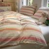 Comercio Exterior Transfronterizo Juego de Cama de Cuatro Piezas a Cuadros Rayados Estilo Japonés para Blogger Juego de Tres Piezas Minimalista a Cuadros para Estudiante