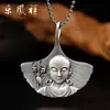 Tatuaje Tailandés Ocho Guardianes Portátil Guanyin Samantabhadra Ksitigarbha Manjushri Cuatro 6 Bodhisattvas Colgante de Plata Pura S999 para Hombres y Mujeres