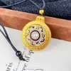 Colgante de brújula giratoria azul y blanco de alta retención de color para mujer, cadena de suéter estilo chino, colgante, collar, venta al por mayor
