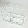 Caja de Almacenamiento Transparente para Papelería Portabolígrafos Dividido Organizador de Escritorio para Estudiante Oficina Estación de Trabajo Estante Simple de Alto Valor