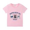Ropa infantil al por mayor verano niños manga corta niños y niñas camiseta básica bebé dibujos animados manga media camisa una generación de cabello
