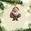 2025 Adorno Plano de Acrílico de Santa Claus para Regalo de Coche Adorno Navideño Decoración de Árbol de Navidad