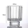 Copo de Vela Curvo com Fundo Duplo e Listras Verticais Espessas Transparente Recipiente para Aromaterapia de Quarto de Casa Copo Vazio Ornamento Copo de Aromaterapia