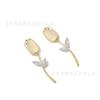 Brincos de Flor Tulipa Calcedônia Yingrun Femininos Zircônia Micro-cravada Artísticos Retrô Simples Versátil Elegantes Brincos Brincos