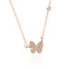 Cadena de Clavícula de Mariposa de Diamante Brillante de Plata S925 Collar Original de Lujo Accesible Oro Rosa para Mujer Verano Collar Exquisito de Alta Gama