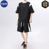 Marca NASA Traje Casual de Manga Corta de Alta Calidad para Hombre Verano Sensación de Alta Gama Pantalones Cortos Sueltos Conjunto de Dos Piezas