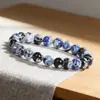 Pulsera Popular de Piedra Natural Azul Agata Ajustable Transfronteriza Temu Shein Tk En Stock Venta al por Mayor