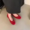 Zapatos de Mujer Retro Franceses con Lazo Boca Baja 2026 Otoño Nuevos Zapatos de Mujer Suela Plana Slip-on Bailarinas