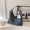 Bolso de gran capacidad para mujer 2023 nuevo otoño e invierno lona mezclilla bolso tote bolso de clase para estudiante universitario bolso de hombro axilar