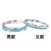 Anillo de Plata de Ley S999 con Lago Reflejando Montañas y Nieve Esmalte Azul Anillos Versátiles Ajustables para Pareja Artículo Caliente 2025