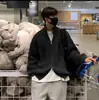 Cardigã de malha com zíper e gola alta meia-altura estilo coreano para homens, versão coreana de outono e inverno, jaqueta suéter solta e casual, moderna