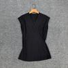 Camisa Longmei Wrap Decote V para Mulheres 2026 Primavera/Verão Novo Estilo Tot Simples para o Dia a Dia Comprimento Curto Sem Mangas com Ajuste na Cintura