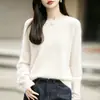 Suéter de punto de lana sin costuras para mujer, otoño e invierno, estilo retro, corte holgado, manga larga, top básico casual