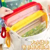 Bolsa de arquivo para atacado zíper transparente A4 portátil bolsa de arquivo de armazenamento estudante alta qualidade espessa bolsa de dados à prova d'água