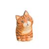 Escultura em madeira Vintage Cat Enfeites criativos Artesanato em madeira Enfeites de mesa