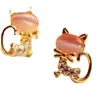 Aretes de ópalo aretes de gatito con diamantes brillantes estilo europeo americano coreano aretes de animales productos de puesto joyería femenina al por mayor