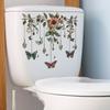 Fanqi fun-m105 comercio exterior hojas de plantas verdes mariposa pegatinas de baño baño baño embellecimiento pegatinas de pared al por mayor
