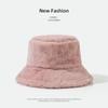 Sombrero de Otoño e Invierno para Mujer Sombrero de Cubo de Imitación de Piel de Conejo Dulce Lindo Felpa Estilo Coreano Combinable Sombrero de Pescador Cálido Grueso Sombrero de Cubeta
