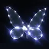 Alas decorativas para niños y adultos de nueva llegada transfronterizas con luces, accesorios para actuaciones de festival, alas de mariposa coloridas plegables