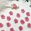 Joyas para Uñas Flor Rosa Melocotón Color Luminoso Teñido Joyas para Uñas Rojo Camelia Decoración para Uñas