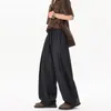 Pantalones casuales de rayas plisados de estilo americano 'old money', de moda, para hombres y mujeres, pantalones casuales rectos holgados de verano, finos, para hombres