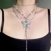 Collar de Pedrería Color Super Brillante de Industria Pesada de Lujo Ligero Cadena para Clavícula Elegante de Personalidad de Alto Sentido Accesorios para Vestido de Cena