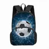 Mochila de Moda Estampada para Hombre Transfronteriza Estampado de Fútbol Mochila Ligera para Estudiantes Niños Casual Gran Capacidad Bolsa Escolar