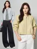 Chaqueta de cuero genuino Haining auténtica para mujer, nuevo estilo 2026, cuello redondo, corta, estilo funcional, abrigo chaqueta de piel de oveja
