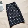 Saia Clássica Versátil Preta com Bolinhas para Mulheres, Novo Estilo de Verão, Cintura Alta, Emagrecedora, Que Abraça o Quadril, Saia Elegante para Roupa de Trabalho