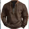 Nueva Sudadera de Media Cremallera Transfronteriza Europea y Americana para Hombre Primavera y Otoño Impresión Digital 3D Cuello Alto Media
