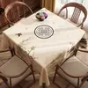 Nuevo Mantel Cuadrado Estilo Chino, Impermeable, Resistente al Aceite, Lavable, Cubierta de Mesa de los Ocho Inmortales, Lujo Ligero, Sensación de Alta Gama, Cubierta de Mesa de PVC