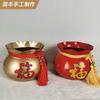 Balde Fu Balde de Flores de Ano Novo Saco da Sorte Flor Artificial Azevinho Salgueiro Prateado Sala de Estar Metal Vaso de Flores Fu Enfeites Decorativos