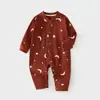 Macacão de Bebê Recém-nascido Sem Costura Primavera e Outono 100% Algodão Macacão Unissex Roupa para Bebê e Criança Pequena Roupa de Engatinhar