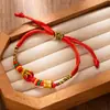 Pulsera de Cuerda de Colores del Festival del Bote del Dragón Bolsa de la Suerte Tejida a Mano Cuerda para la Transferencia del Año de Vida Pulsera de Cuerda Roja de la Suerte
