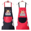 Delantal sin Mangas Impermeable y a Prueba de Aceite de Nuevo Estilo para el Hogar, Cocina, Ropa de Trabajo para Adultos con Bolsillos Grandes, Delantal de Dibujos Animados Resistente a las Manchas