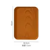 Bandeja Imitación Madera Rectangular de Plástico para Té Plato de Cena Plato de Almacenamiento para Taza de Agua del Hogar Cafetería Plato de Madera para Pan