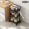 Temu/Shein Carrito de Almacenamiento Multi-Nivel con Ruedas para Sala de Estar, Estante de Almacenamiento para Snacks, Organizador de Cocina